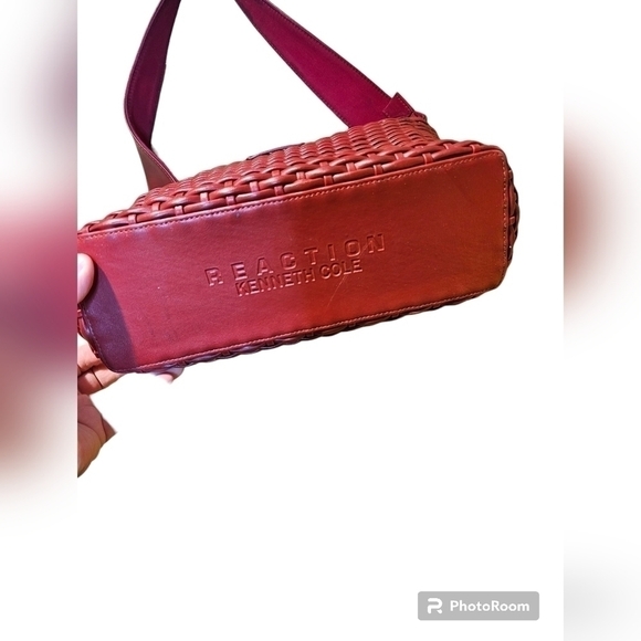 Kenneth Cole Reaction red basket weave purse. - Picture 6 of 8